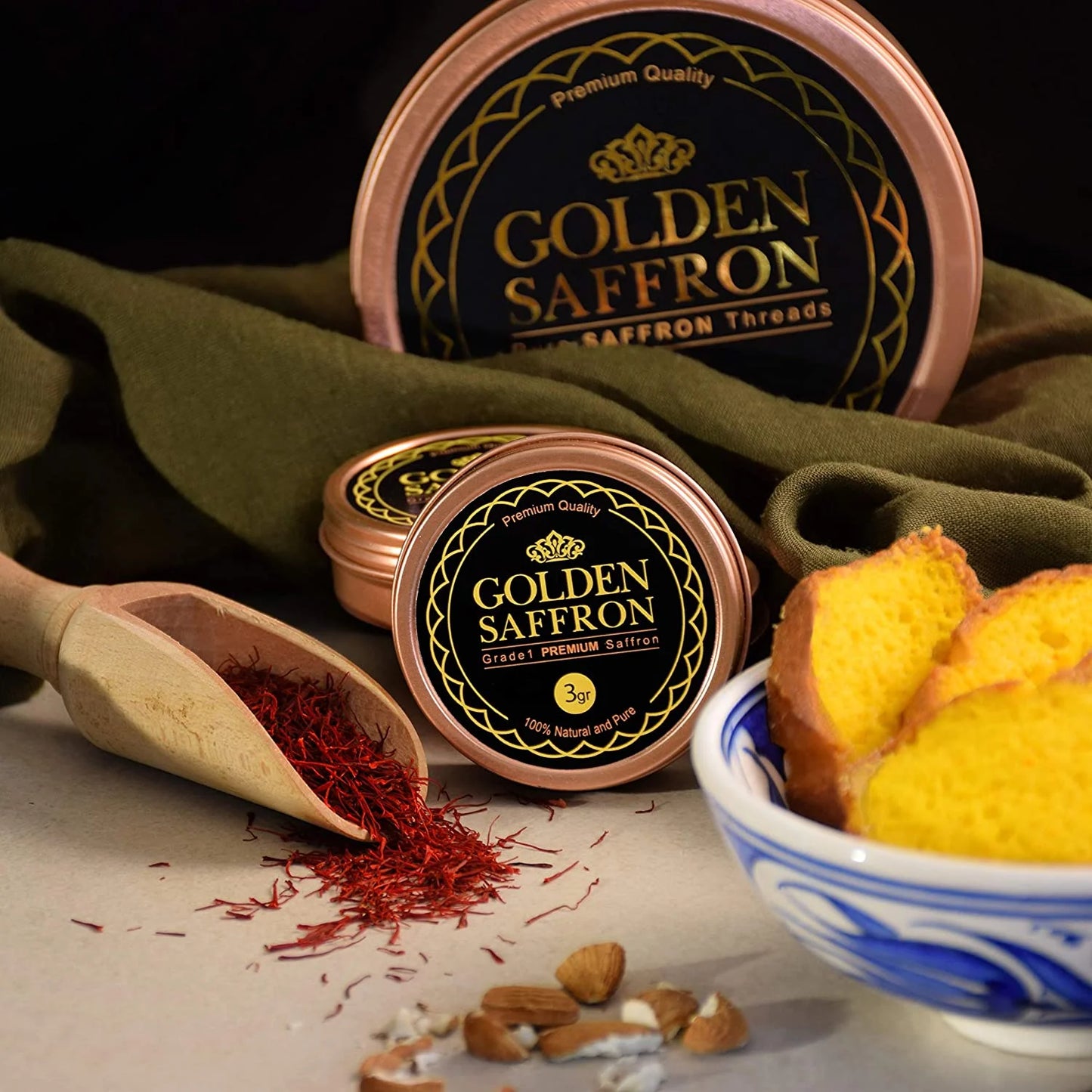 , Pure Premium All Red Afghan Saffron Threads, Finest Grade A+ Super Negin, Non-Gmo Verified (3 Grams)