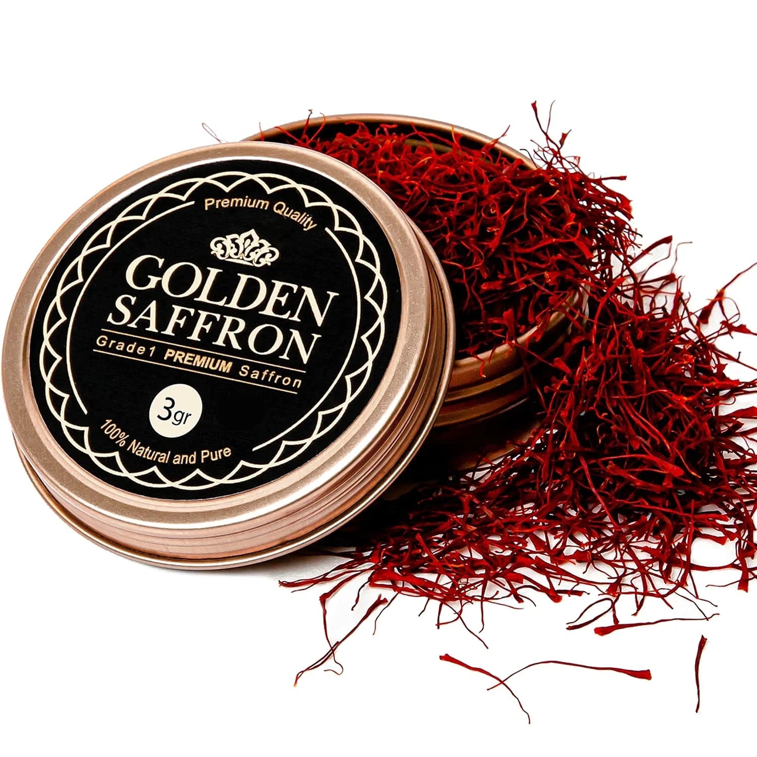 , Pure Premium All Red Afghan Saffron Threads, Finest Grade A+ Super Negin, Non-Gmo Verified (3 Grams)